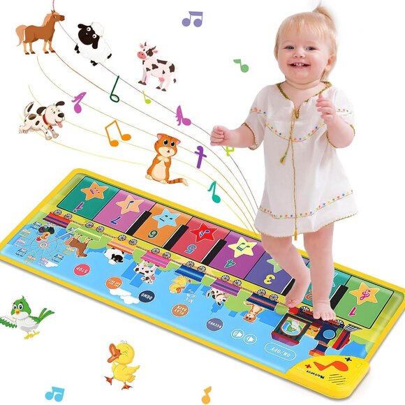 Floor Piano Mat for Toddlers 1-3 with Music Sounds Educational Baby Musical Toys - Picture 5 of 12